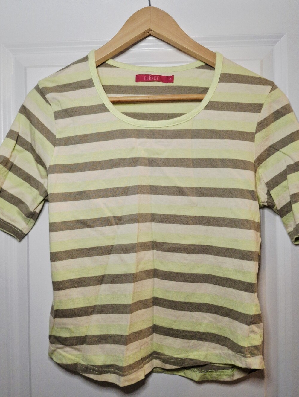 Vintage 90s Striped Cotton Short Sleeve Tee (6)